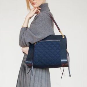 MZ Wallace  Navy and Black Quilted Women's Bag Purse